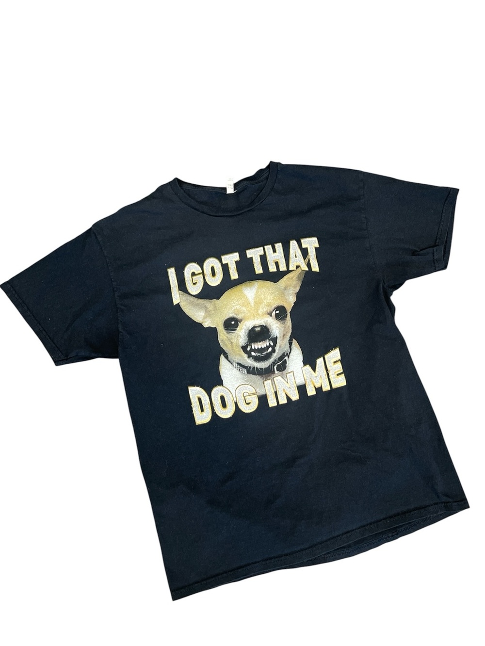 Fruit of the Loom Unisex T-shirt size L I GOT THAT DOG IN ME